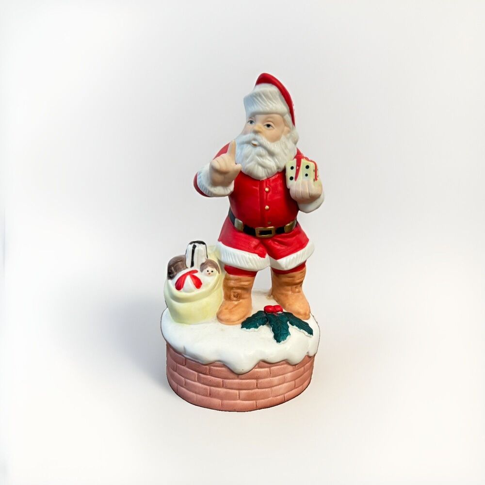 Vintage Musical Porcelain Santa Claus made by Mann 1982 Here Comes Santa Claus - Picture 2 of 11